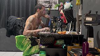 my naughty maid wanted some sex during the massage service, getting her pussy wet