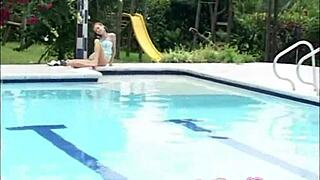 Selina is an 18-year-old Colombian amateur who has a pool party with her lover and enjoys fingering and clit licking