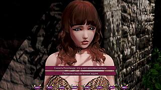 Beautiful anime game with big tits and blowjob scenes