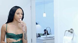Black tgirl Erika casually takes on King Konda in hardcore anal fucking