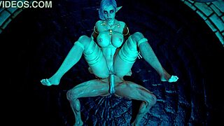 3D elf gets pounded by monster cock in hentai