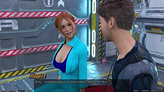 Haylee’s red hair shines in this space-themed anime game