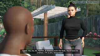 A comic style interview with a big black cock