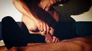 Beautiful woman with the most erotic hand job ever gives great pleasure