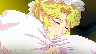 this blonde busty maid in hentai is super hot and playful 😘