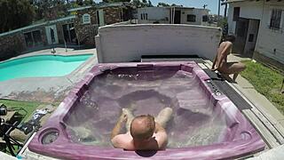 Hot tub scene with Dayanara from POV angle 3
