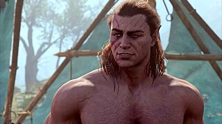 Gay romance in Baldur's Gate 3: Halsin's intimate scene