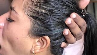 Hot wife sucks and licks big black cock hard