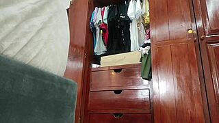 A big chick gets spied on before going out to have sex