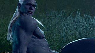 Baldur's Gate 3 naked playthrough Halsin romance gay sex scene no mods