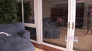 coed amateur uses vibrator and dildo on floor for masturbation to orgasm