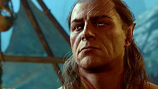 Baldur's Gate 3 naked playthrough Halsin romance gay sex scene no mods