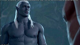 Gay romance in Baldur's Gate 3: Halsin's intimate scene