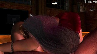 Redhead in anime threesome with monster cocks 😈