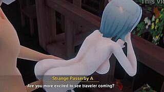 Eula from Genshin Impact in steamy 3D animation