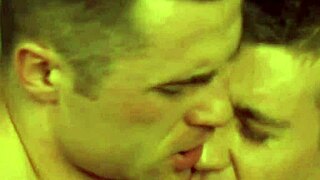 Gay couple relaxes with each other in intimate moments