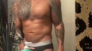 Viktor Rom jerks his huge cock