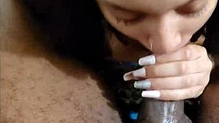 Hey, check out this bikini dancer giving a deepthroat blowjob in POV.