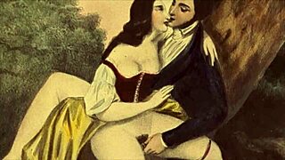 Vintage Illustration Depicting Erotic Antique Scenes