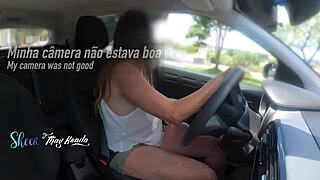 slutty wife thay ksada flashing on the street for a stranger to touch and suck