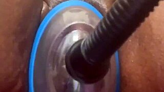 Solo masturbation with two sex toys and a big dildo