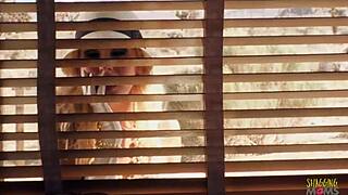 naughty girls suck rich guy's cock at gas station, moaning while riding