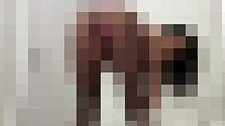 Femdom fetish in fishnets during solo pleasure experience