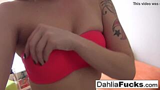 Dahlia Sky masturbates alone in big house