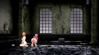 yachika and mia get fingered wet in hentai lesbian scene with cum on tits 😘