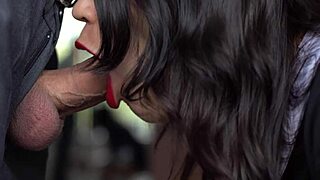 Amazing Close-Up Blowjob: Girl Works Magic on Cock