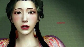 3d cute asian cosplay slut sucking the big dick in bdsm outfit