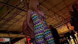 Public sex with impressive squirt at Spanish fair