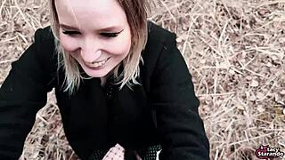 Close up of a beautiful blonde amateur getting dirty and having cum in her pussy
