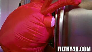 Stepmom and teen in hardcore threesome with costumes