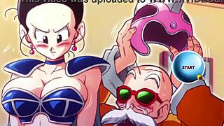 Kame Paradise 2 - Chi Chi Gives Roshi a Handjob