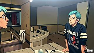 emo babe takes big cock to pay rent in hentai parody