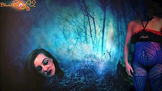 On Halloween night, I slipped into fishnets and gave a demon wild head. It was a monstrous roleplay in lingerie with a brunette milf.