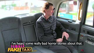 FemaleFakeTaxi Sexy Tattooed Driver Gets Sticky Facial in Cab