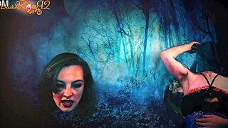 On Halloween night, I slipped into fishnets and gave a demon wild head. It was a monstrous roleplay in lingerie with a brunette milf.