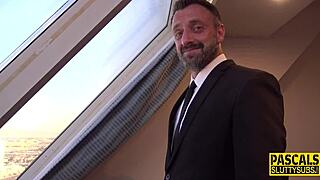 hey, this submissive blonde is jerking cock like crazy