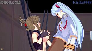 Intense futanari and lesbian scenes in anime and 3D