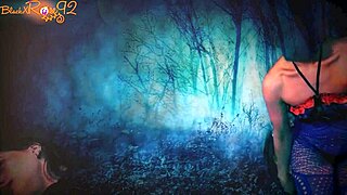 On Halloween night, I slipped into fishnets and gave a demon wild head. It was a monstrous roleplay in lingerie with a brunette milf.