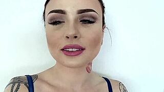 Chloe Carter takes huge cock in POV blowjob, deepthroating and swallowing cum.