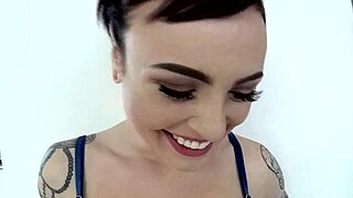 Chloe Carter takes huge cock in POV blowjob, deepthroating and swallowing cum.