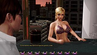 3D animated hentai with big-boobed blonde and Asian fetishes