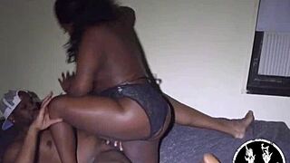 rough ebony freak sucks monster cock and gets fucked hard in ass