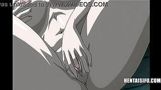 Busty teen gets a mouthful of cock in uncensored hentai