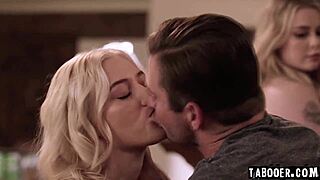 Skyler Storm and Nathan Bronson hook up passionately in front of Haley Spades.