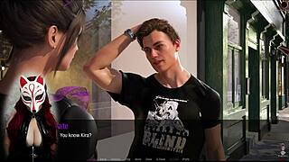 Kate in maid costume shows upskirt in the game