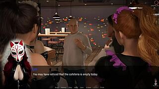 Kate in maid costume shows upskirt in the game